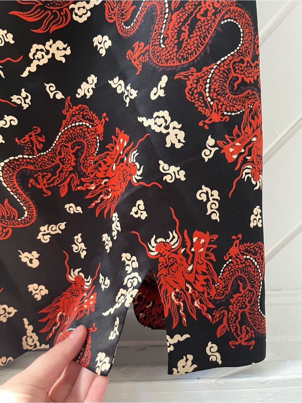 Zara Black Mini Slip Dress with Red Dragon Print - Picture 8 of 8